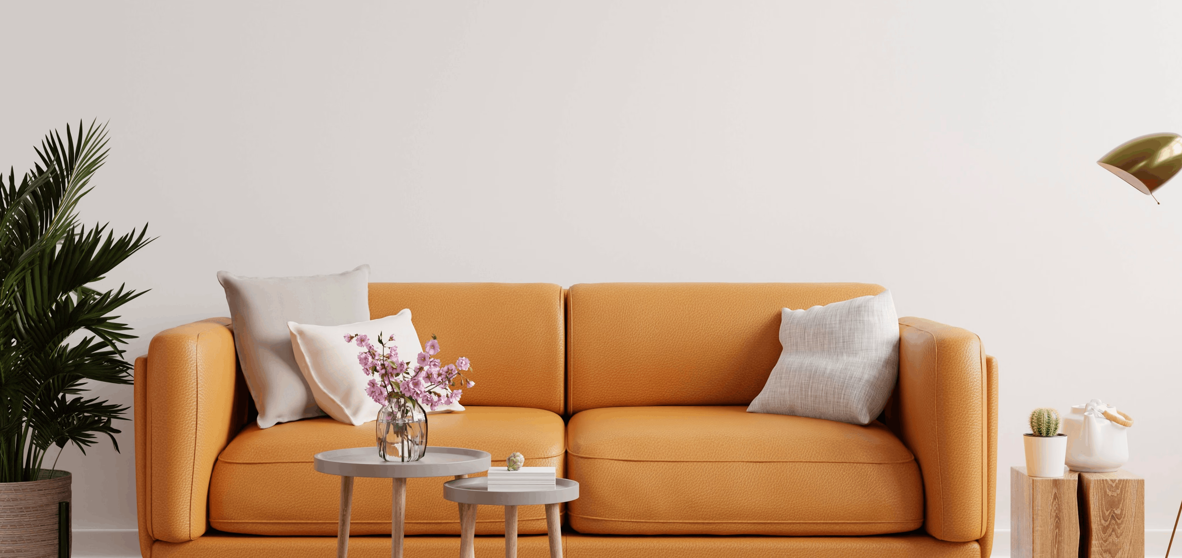 Warm Yellow Modern Sofa Living Space